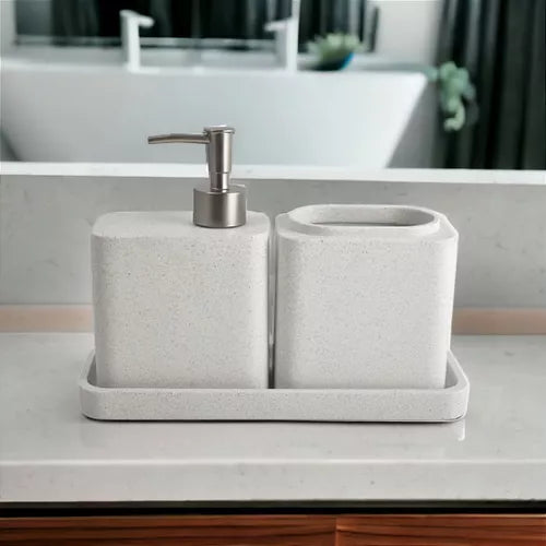 Kit Para Banheiro Poliresina Branca 3 Peças - Mart