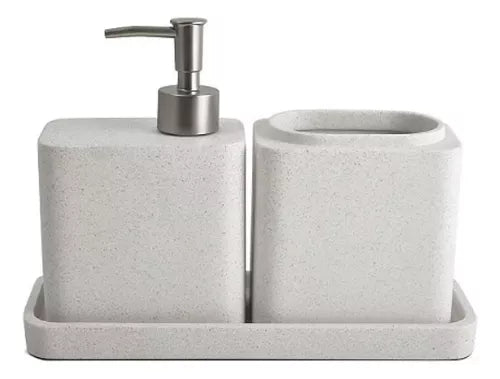 Kit Para Banheiro Poliresina Branca 3 Peças - Mart
