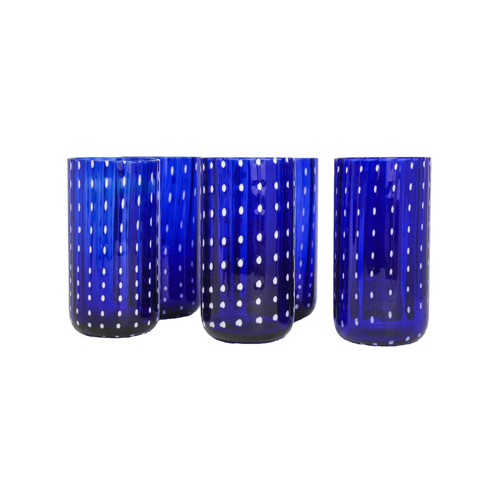 COPOS DECORATIVOS EM VIDRO AZUL