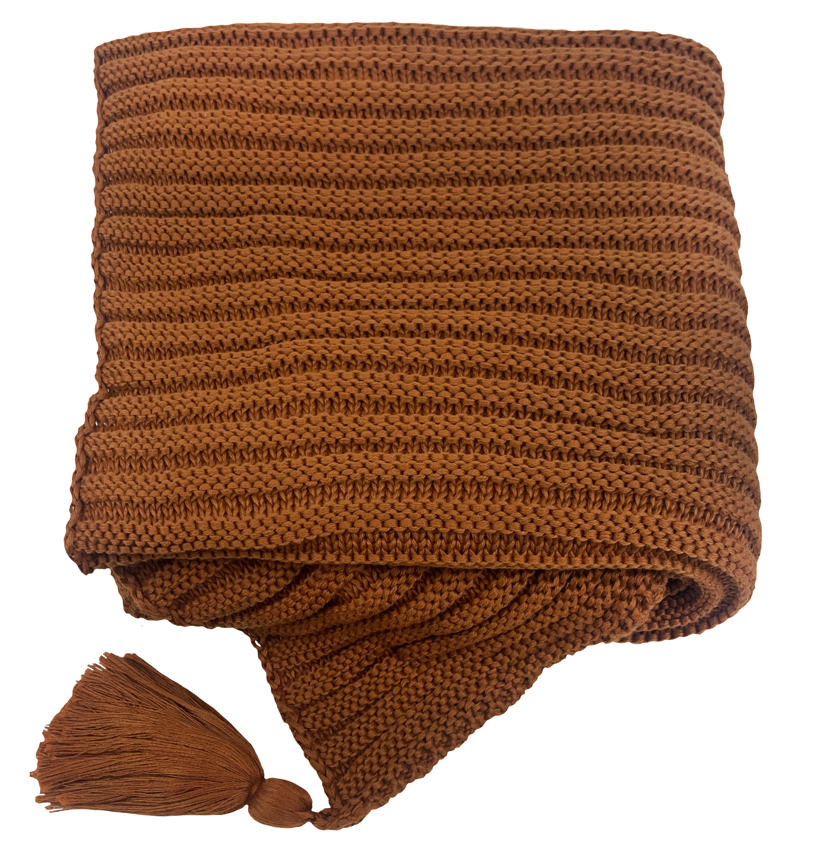 MANTA TRICO TRAMA LISTRAS 0,90X1,80 TERRACOTA