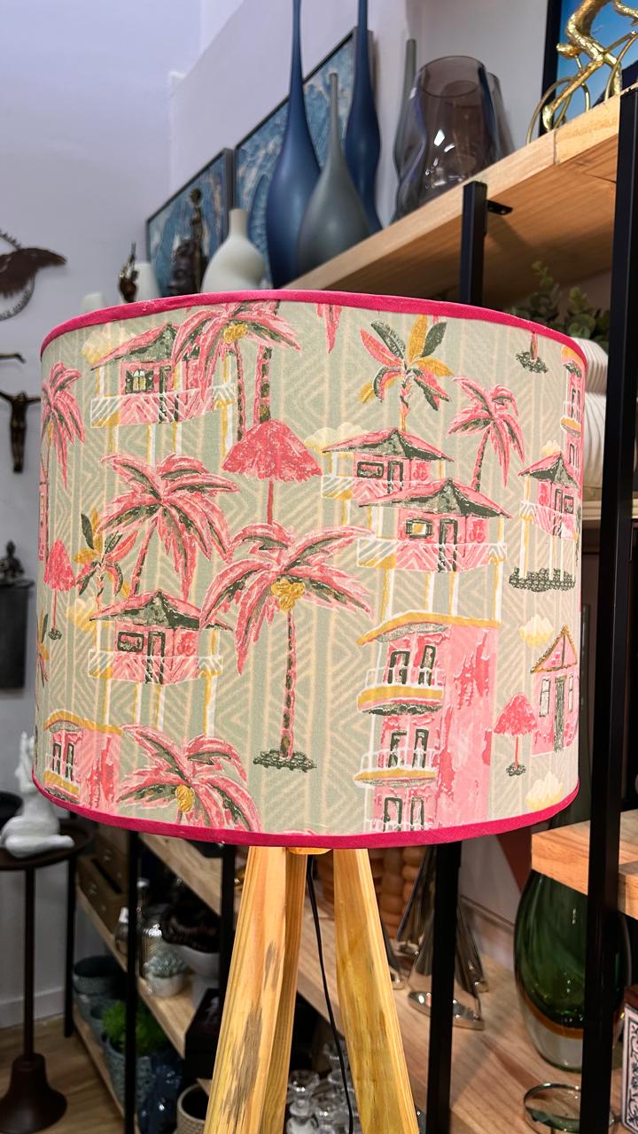 CÚPULA "PRAIA VERDE E ROSA" 40CMX30CM