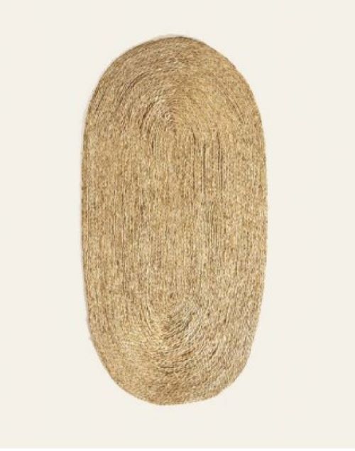 TAPETE OVAL EM FIBRA NATURAL