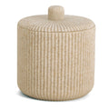 Pote Decorativo Com Tampa Bege  Mart