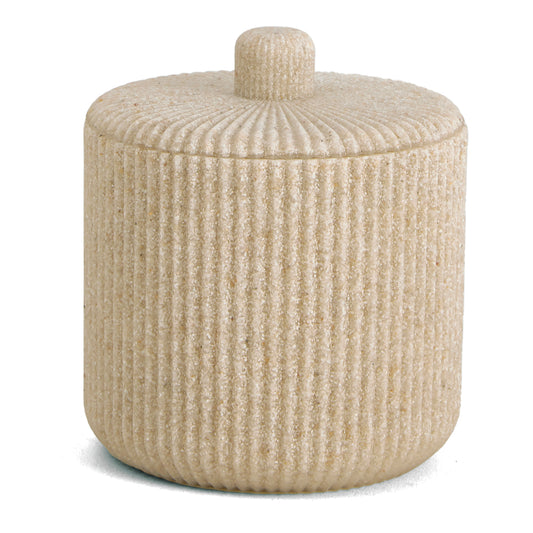 Pote Decorativo Com Tampa Bege  Mart