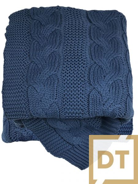 MANTA TRICO TRAMA CASCATA 0,90X1,80 AZUL JEANS