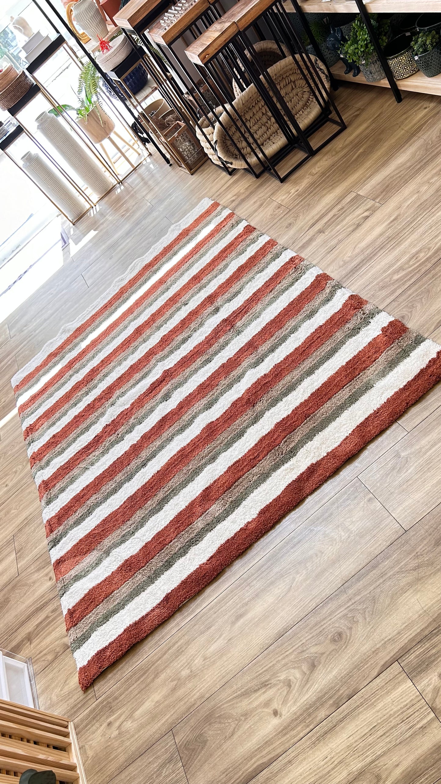 TAPETE RETANGULAR ALGODÃO PREMIUM LISTRADO 1,5X2,00M