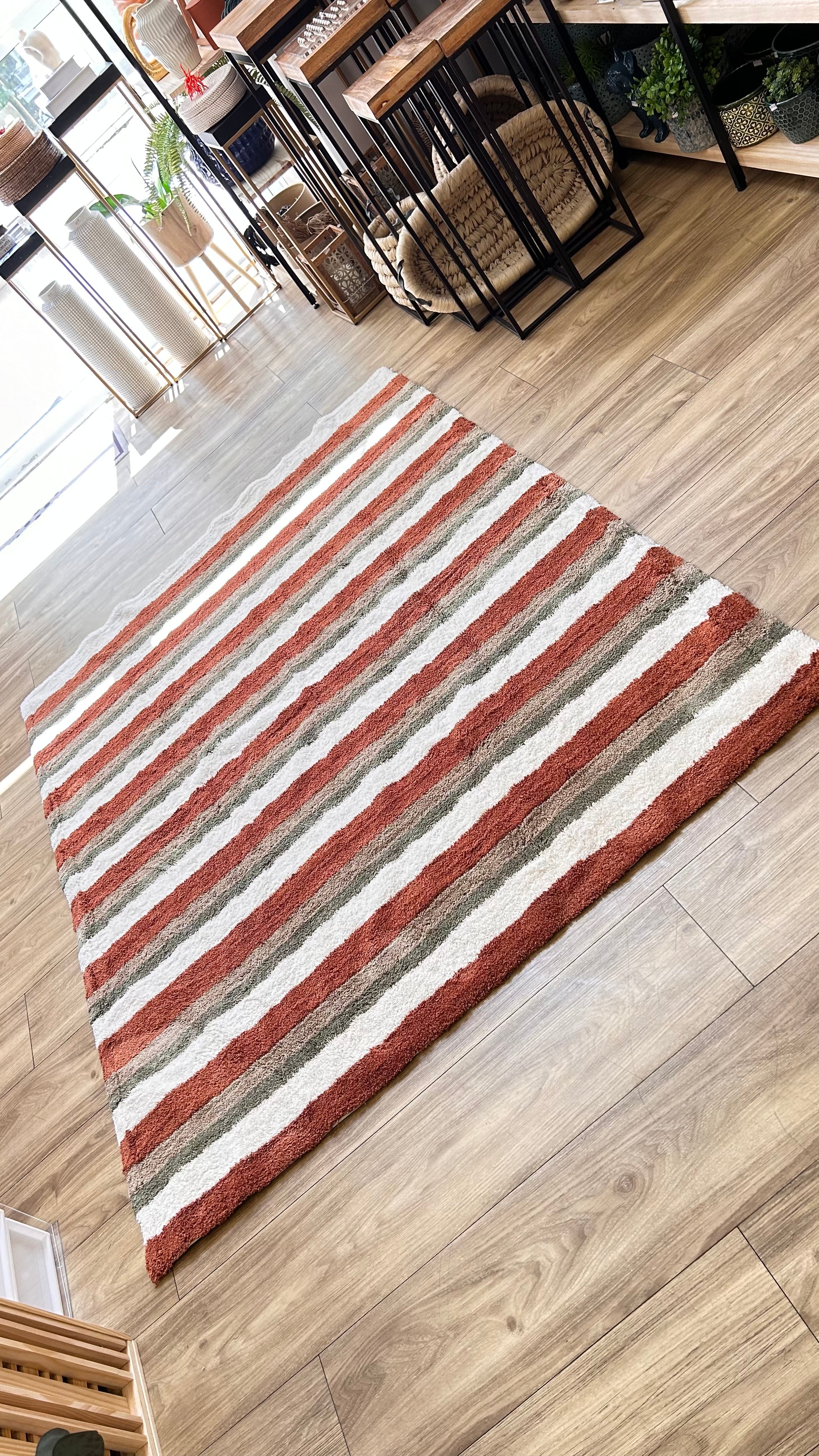 TAPETE RETANGULAR ALGODÃO PREMIUM LISTRADO 1,5X2,00M