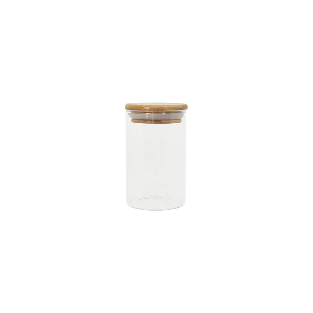 POTE 250ML DE VIDRO COM TAMPA DE BAMBU CIRCULAR MANTIMENTO - OIKOS NATURAL