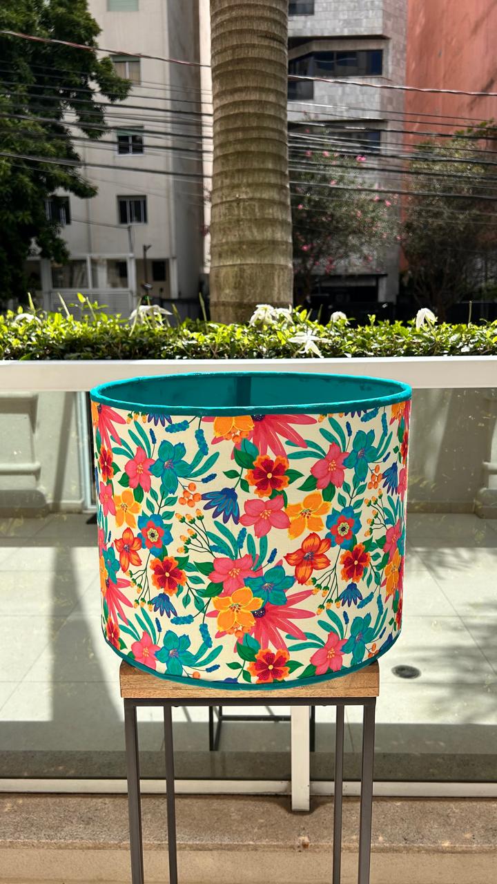 CÚPULA "FLORESCER EM AZUL" 40CMX30CM