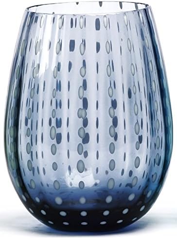 Copo de Vidro Abaloado Azul – Elegância na Mesa