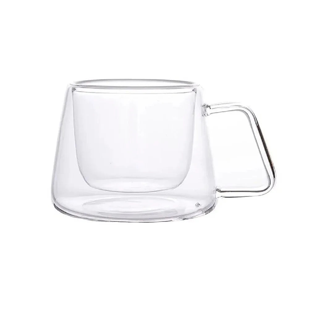 Caneca de Vidro Borossilicato com Parede Dupla – Elegância e Conforto