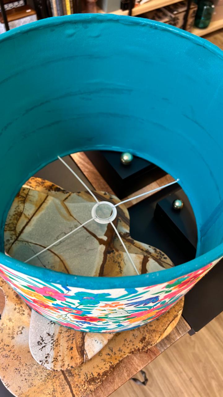 CÚPULA "FLORESCER EM AZUL" 40CMX30CM