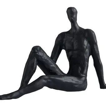 Homem Decorativo Em Ceramica Preta E
