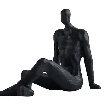 Homem Decorativo Em Ceramica Preta D