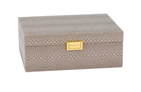 Caixa Porta Joias Croco Bege