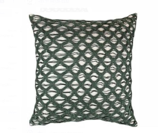 ALMOFADA CROCHE RENDADO 52X52 OLIVA - AQUI VC DECORA