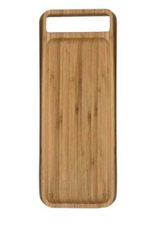 BANDEJA RETANGULAR EM BAMBU 35CM - OIKOS - AQUI VC DECORA