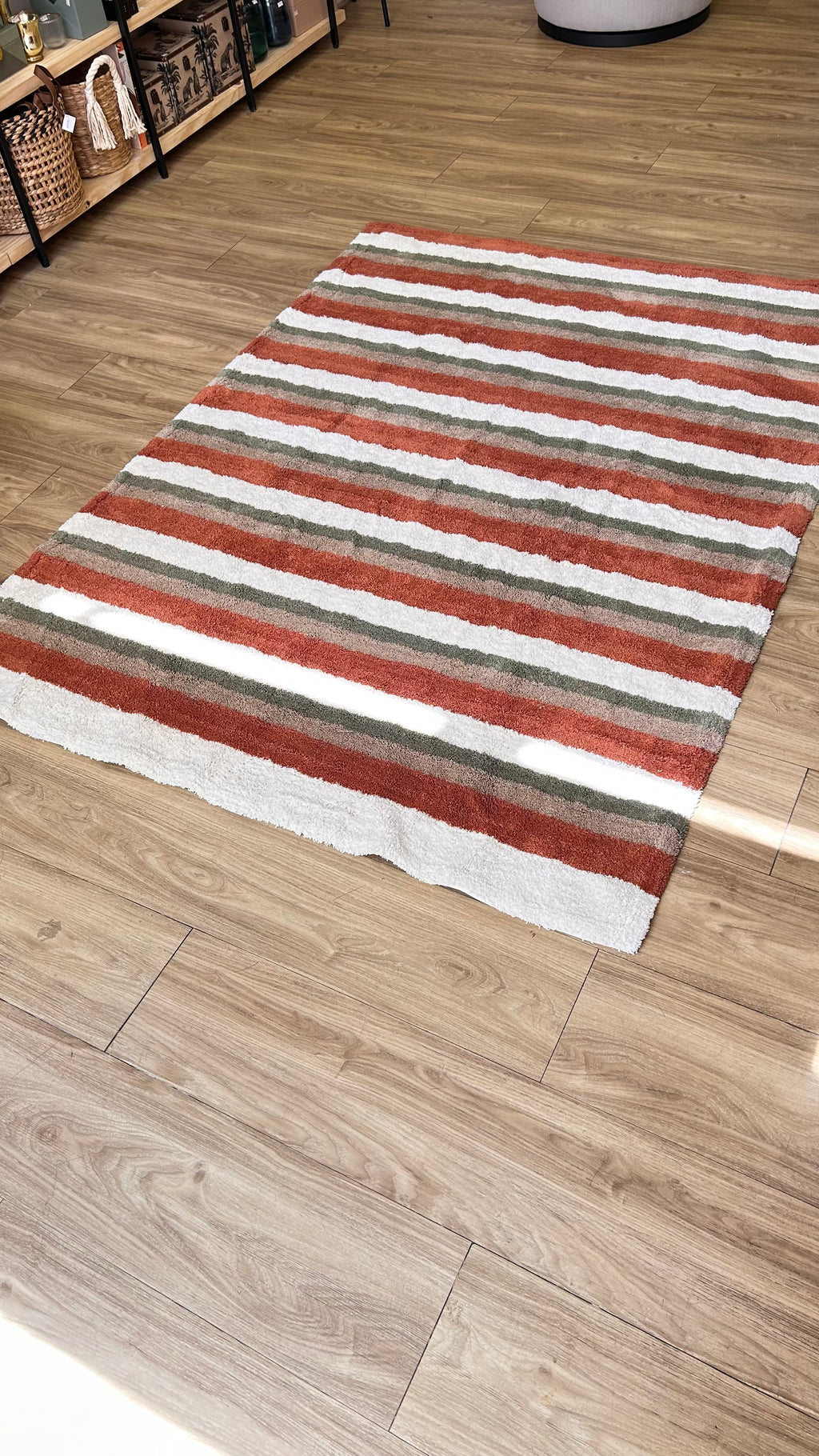 TAPETE RETANGULAR ALGODÃO PREMIUM LISTRADO 1,5X2,00M