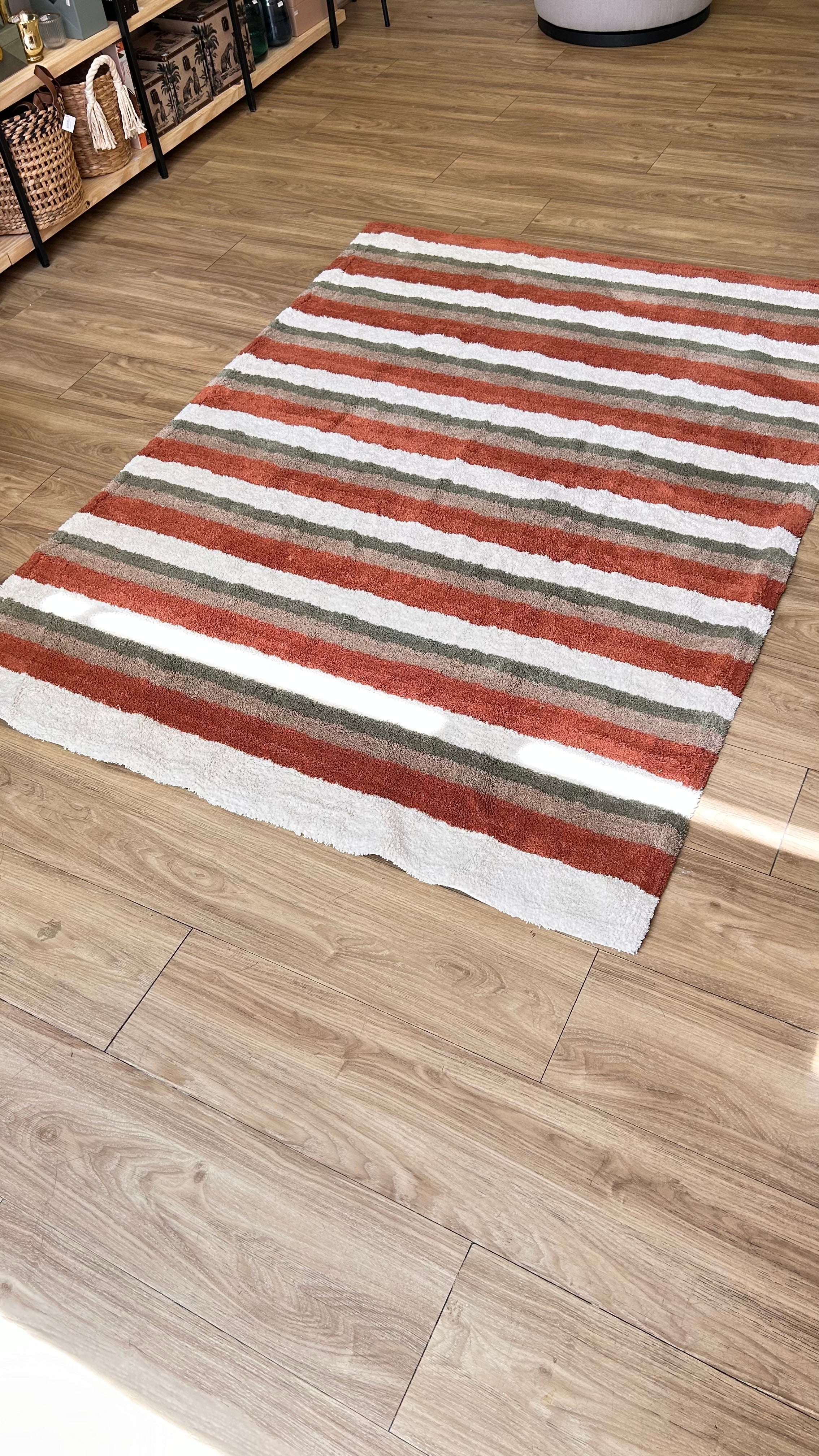 TAPETE RETANGULAR ALGODÃO PREMIUM LISTRADO 1,5X2,00M