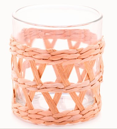 JOGO DE COPOS DE VIDRO BAIXO C/ SISAL 320 ML 04 PCS