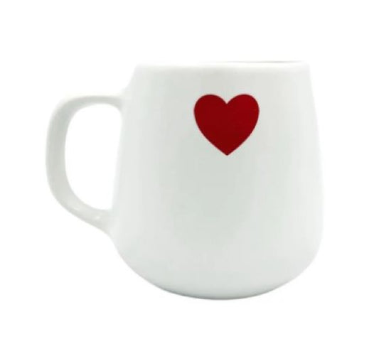 Caneca Cerâmica Café Coração Vermelho