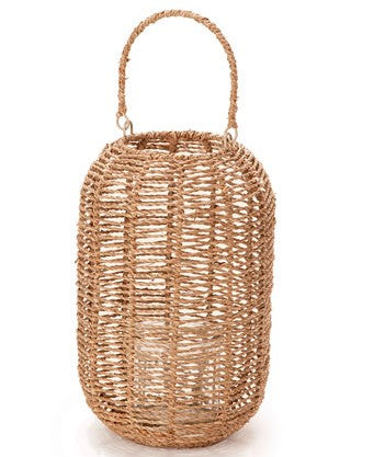 Lanterna Decorativa Em Fibra Natural