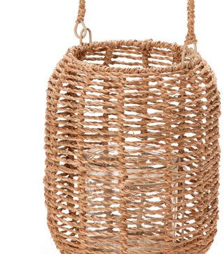 Lanterna Decorativa Em Fibra Natural P