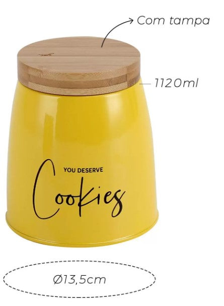Pote Porta Condimento Sunshine Branco ou Amarelo Cookies Yoi