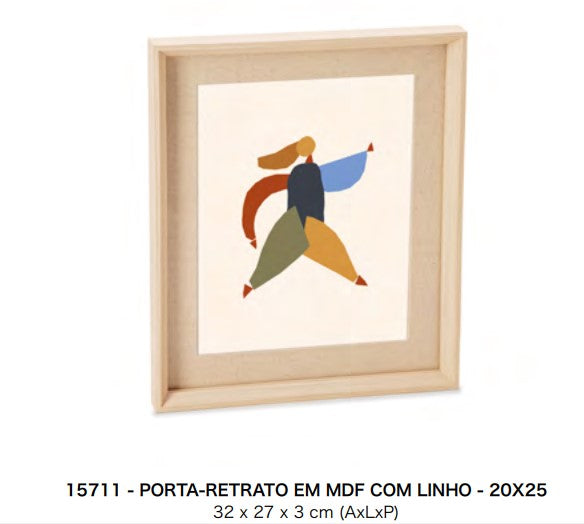 PORTA RETRATO EM MDF COM LINHO 20X25 15711