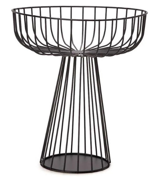 Centro de mesa em metal preto 25x28 cm