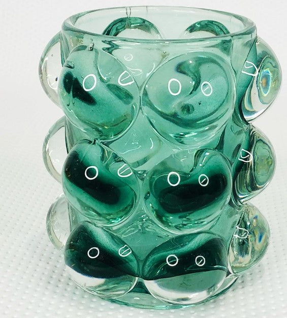 CASTIÇAL RELEVO BOUL VERDE 8X10CM VIDRO