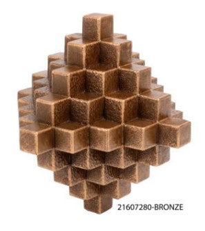 CUBO RESINA DETALHE QUADRADOS 11X11X11CM