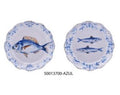 JOGO 2 PRATOS SOBREMESA PEIXE AZUL 23CM