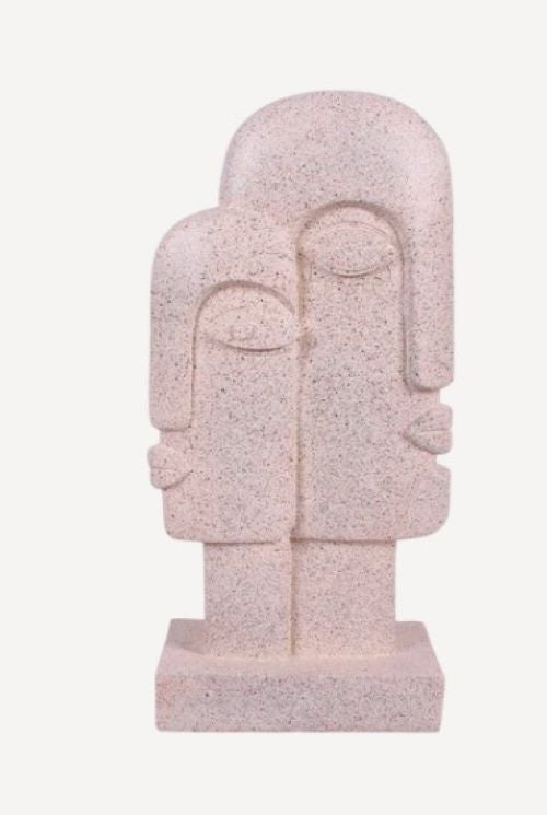 ESCULTURA PO DE PEDRA 2 ROSTOS 12,5X8X26CM