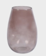 VASO DE VIDRO AMASSADO MARROM 24x10x14