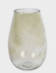 VASO DE VIDRO AMASSADO VERDE 24x10x14