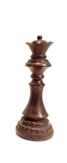 Escultura Xadrez Rainha Marrom 20cm - AQUI VC DECORA
