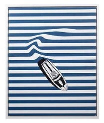 QUADRO OCEAN LANCHA AO MAR 40X50 CM
