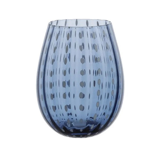 Copo de Vidro Abaloado Azul – Elegância na Mesa