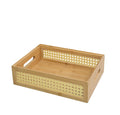 CAIXA ORGANIZADORA EMPILHAVEL DE BAMBU E PALHINHA 32CM