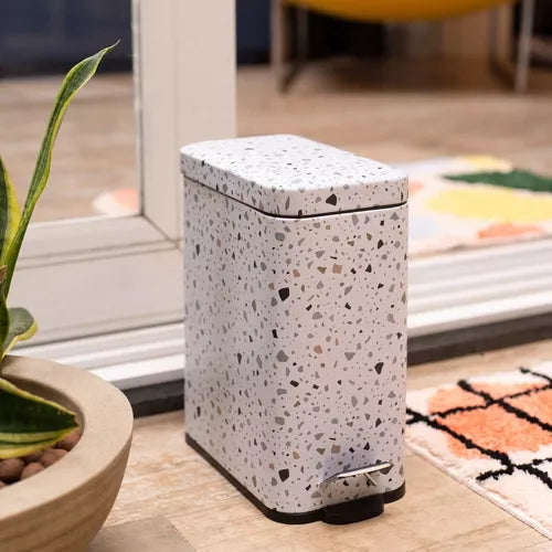 Lixeira Retangular De Metal Com Pedal Granilite 5l - Oikos