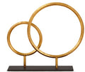 ESCULTURA EM METAL CIRCULOS DOURADO 37X31 CM
