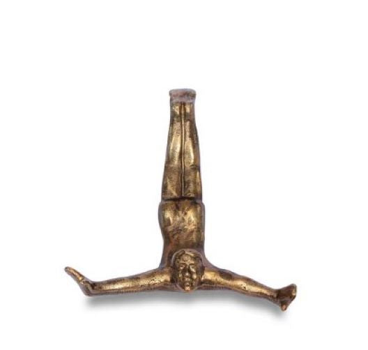 ESCULTURA GANCHO EM ALUMINIO/BRONZE DIVER - AQUI VC DECORA