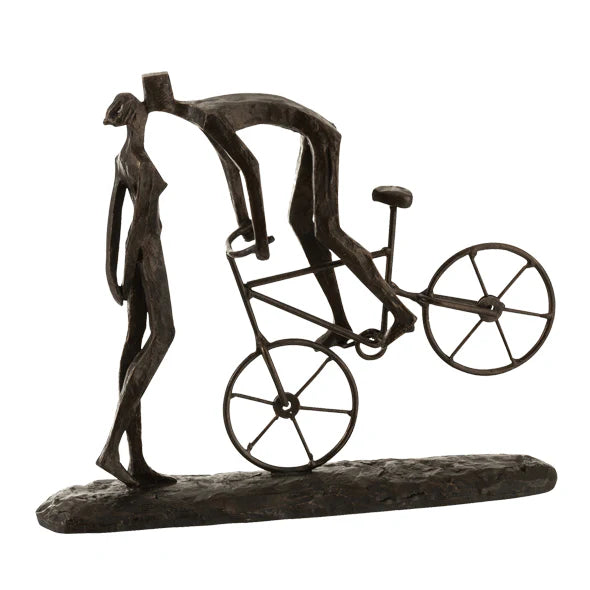 ESCULTURA CASAL NA BICICLETA 42X37CM