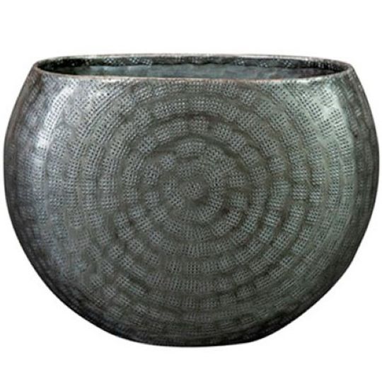 JARDINEIRA NYNKE  METAL CHUMBO 19X12X18CM - AQUI VC DECORA