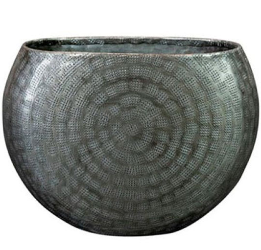 JARDINEIRA NYNKE  METAL CHUMBO 19X12X18CM - AQUI VC DECORA