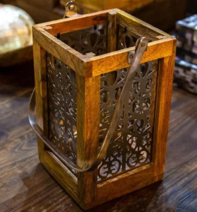 LANTERNA RETANGULAR EM MADEIRA SHORE M