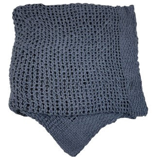 MANTA CROCHÊ BASIC AZUL 1,50X1,20CM