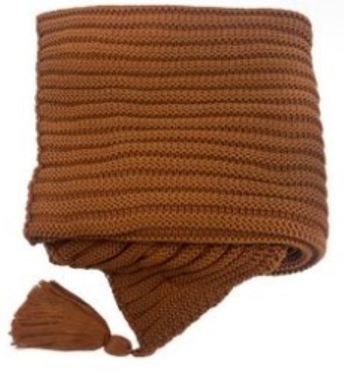 MANTA TRICO TRAMA LISTRAS 0,90X1,80 TERRACOTA