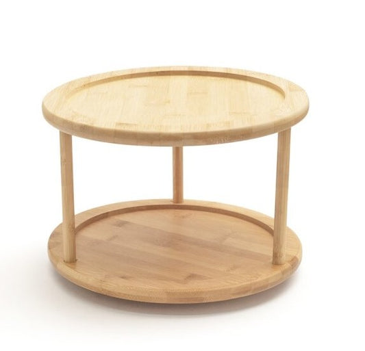ORGANIZADOR GIRATORIO DE BAMBU 2 ANDARES - OIKOS - AQUI VC DECORA